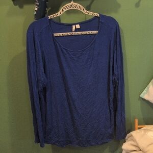 Cato Blue Fitted Long Sleeve Blouse